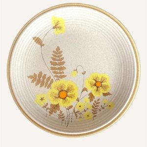 7 Vintage Mikasa Stoneware Dinner Plates Nature Song Fern Flower Japan